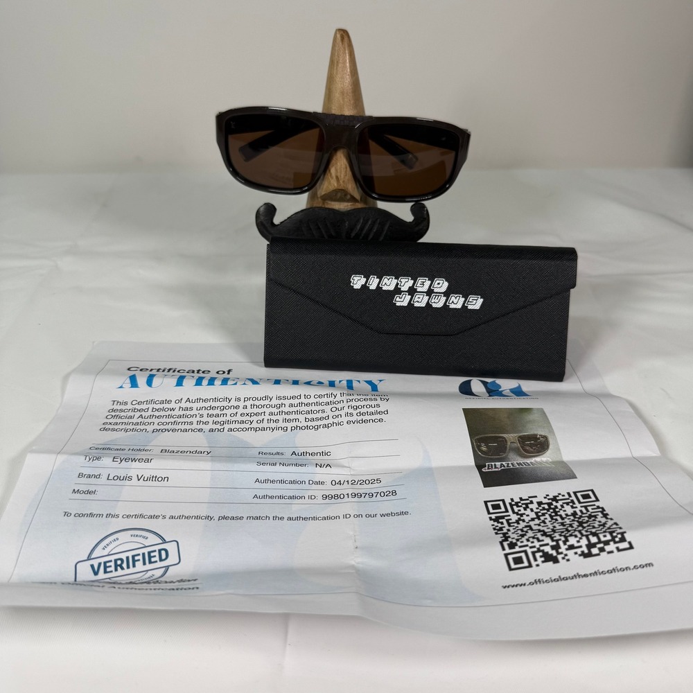 Louis Vuitton Z0341E Damier Brown Rectangular Sunglasses Made in Italy Authentic